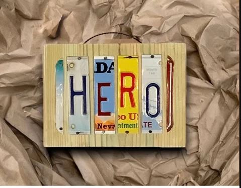 License Plate "HERO" Plaque