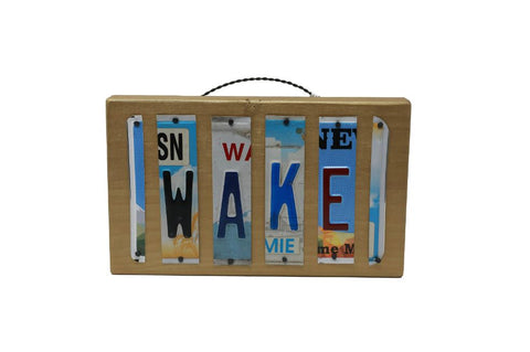 License Plate "WAKE" Plaque