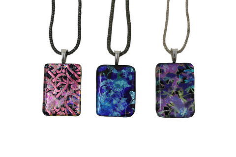 Kaki's Fused Dichroic Glass Necklace