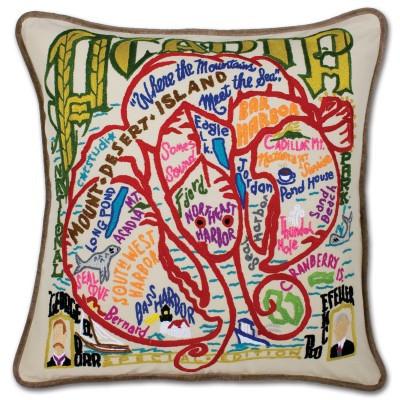 Acadia Hand Embroidered CatStudio Pillow