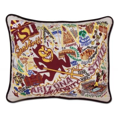 Arizona State University Hand Embroidered CatStudio Pillow