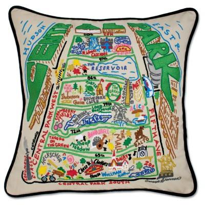 Central Park Embroidered CatStudio Pillow