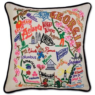 Georgia Hand Embroidered CatStudio Pillow
