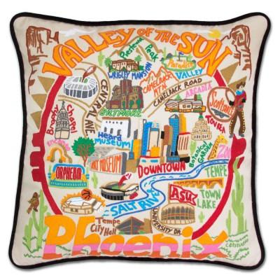 Phoenix Hand Embroidered CatStudio Pillow
