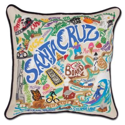 Santa Cruz Hand Embroidered CatStudio Pillow