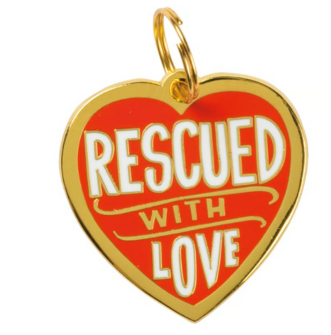 Rescued With Love -Dog Collar Charm