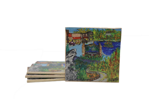 Heidi Hensley Blowing Rock Mural - Coaster Set of 4