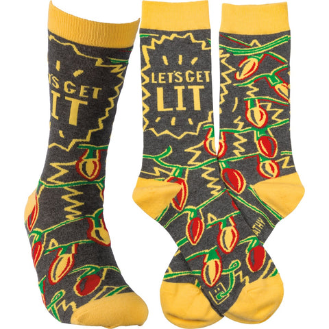 Sock- Let's Get Lit (Christmas lights sock)