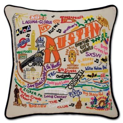 Austin Hand Embroidered CatStudio Pillow