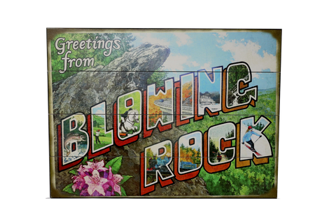 Blowing Rock Mural Wooden Sign