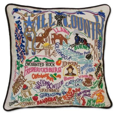 Hill Country Hand Embroidered CatStudio Pillow