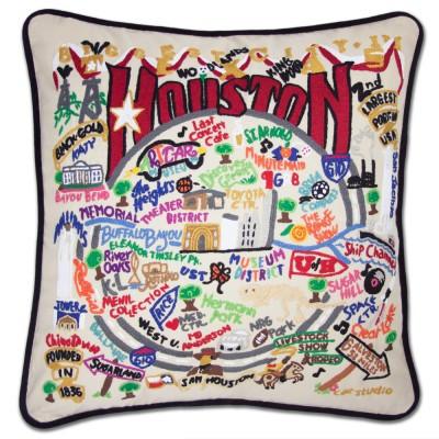 Houston Hand Embroidered CatStudio Pillow