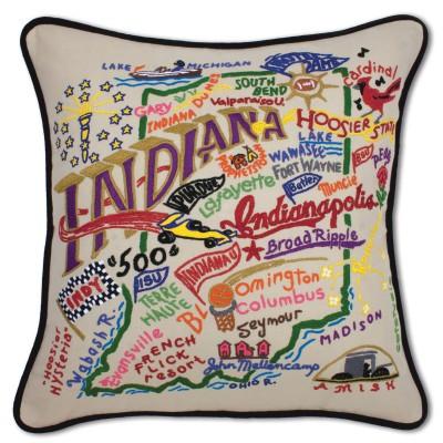 Indiana Hand Embroidered CatStudio Pillow