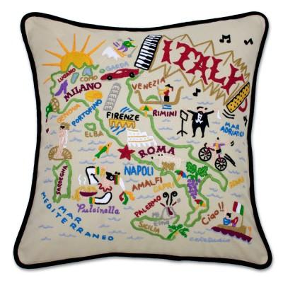 Italy Hand Embroidered CatStudio Pillow