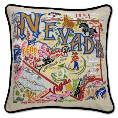 Nevada Hand Embroidered CatStudio Pillow