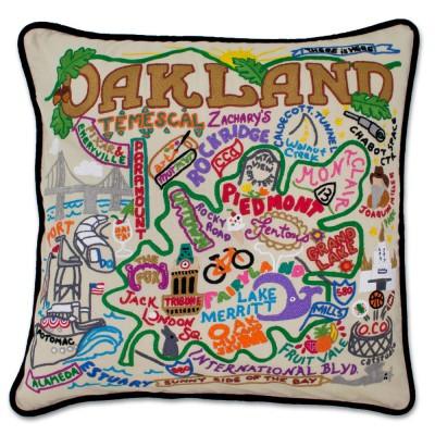 Oakland Hand Embroidered CatStudio Pillow