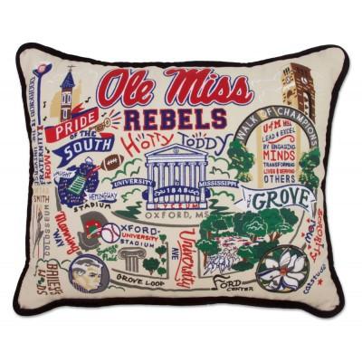 Mississippi University Hand Embroidered CatStudio Pillow