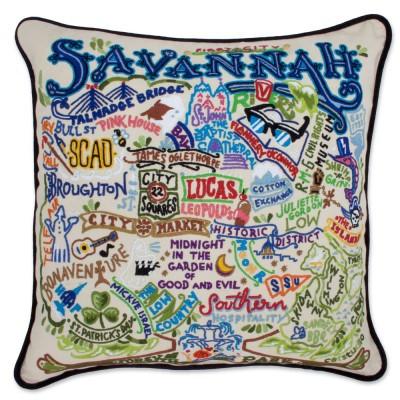 Savannah Hand Embroidered CatStudio Pillow