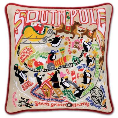 South Pole Hand Embroidered CatStudio Pillow