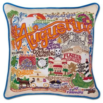 St. Augustine Hand Embroidered CatStudio Pillow