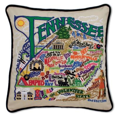 Tennessee Hand Embroidered CatStudio Pillow