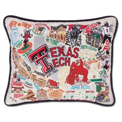 Texas Tech Hand Embroidered CatStudio Pillow
