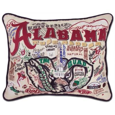 Alabama University Hand Embroidered CatStudio Pillow