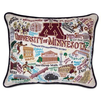 Minnesota University Hand Embroidered CatStudio Pillow