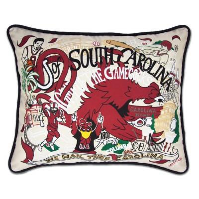 South Carolina University Hand Embroidered CatStudio Pillow