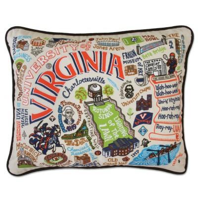 Virginia University Hand Embroidered CatStudio Pillow