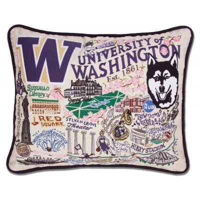 Washington University Hand Embroidered CatStudio Pillow
