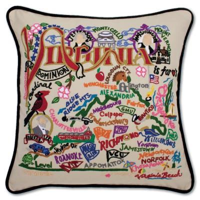 Virginia Hand Embroidered CatStudio Pillow