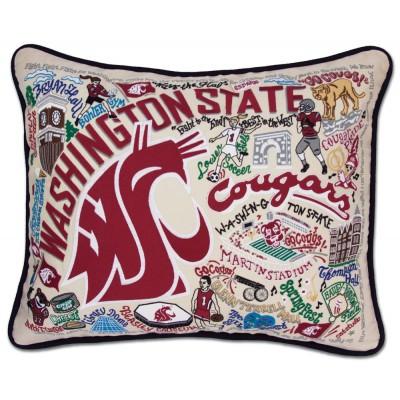 Washington State Hand Embroidered CatStudio Pillow