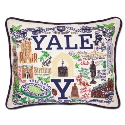 Yale Hand Embroidered CatStudio Pillow