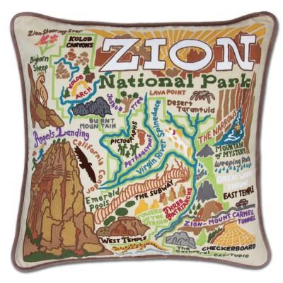 Zion Hand Embroidered CatStudio Pillow
